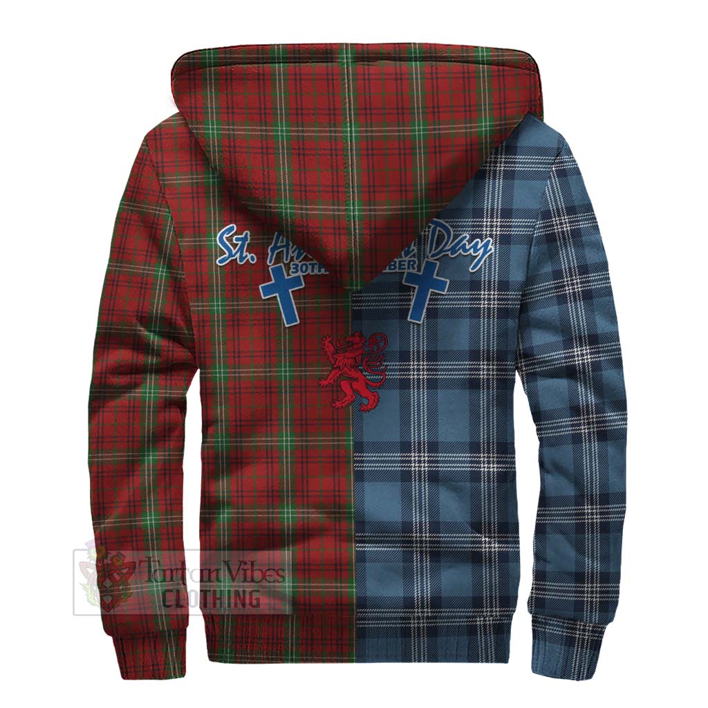 Tartan Vibes Clothing Morrison Tartan Sherpa Hoodie Happy St. Andrew's Day Half Tartan Style