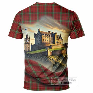 Morrison Tartan Family Crest T-Shirt with Scottish Ancient Castle Style - Tartan Vibes Clothing