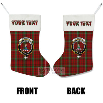 Morrison Tartan Family Crest Christmas Stocking with Personalized Text