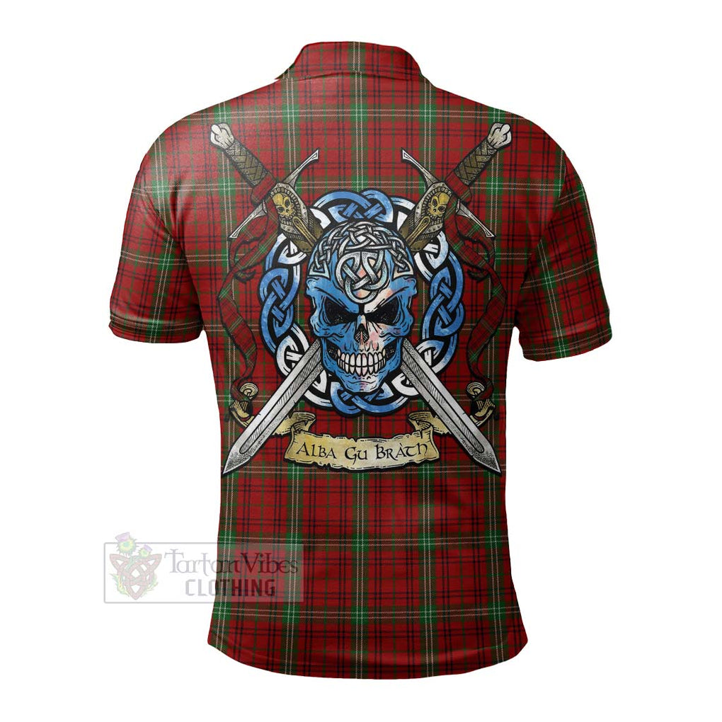 Tartan Vibes Clothing Morrison Tartan Polo Shirt with Family Crest Celtic Skull Style