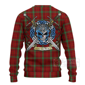 Morrison Tartan Ugly Sweater with Family Crest Celtic Skull Style