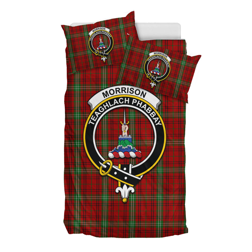 Morrison Tartan Bedding Set with Family Crest - Tartan Vibes Clothing