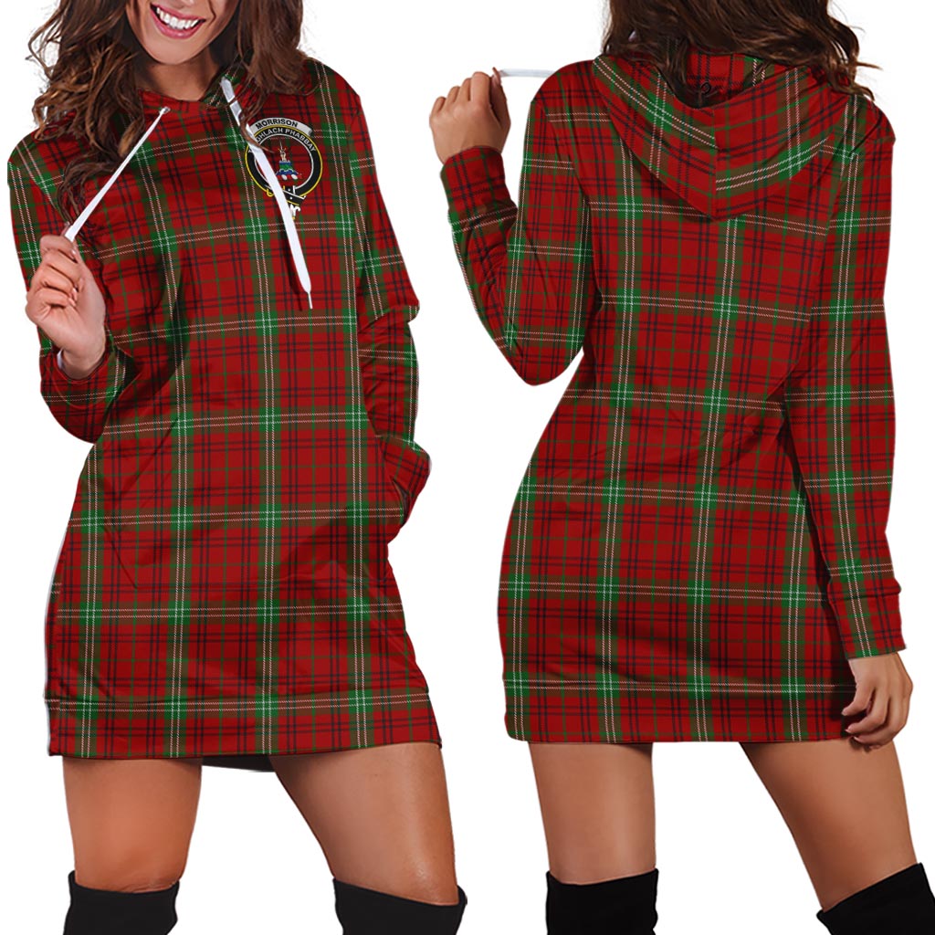 Morrison Tartan Hoodie Dress with Family Crest - Tartan Vibes Clothing