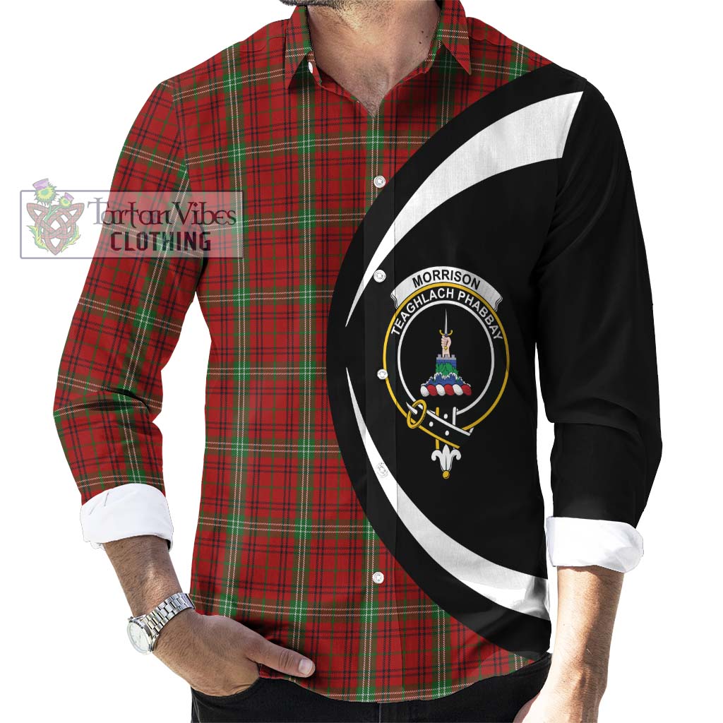 Morrison Tartan Long Sleeve Button Up with Family Crest Circle Style - Tartan Vibes Clothing