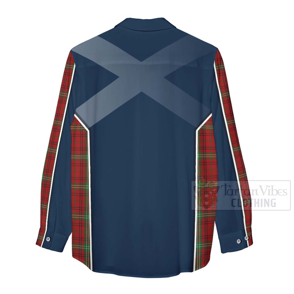 Tartan Vibes Clothing Morrison Tartan Women's Casual Shirt with Family Crest and Scottish Thistle Vibes Sport Style