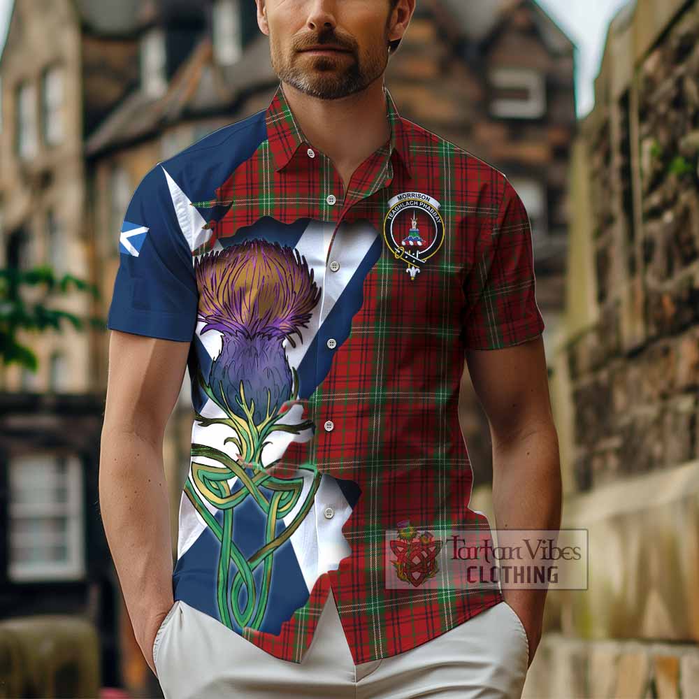 Morrison Tartan Family Crest Hawaiian Shirt Scottish Thistle Celtic Inspired - Tartan Vibes Clothing