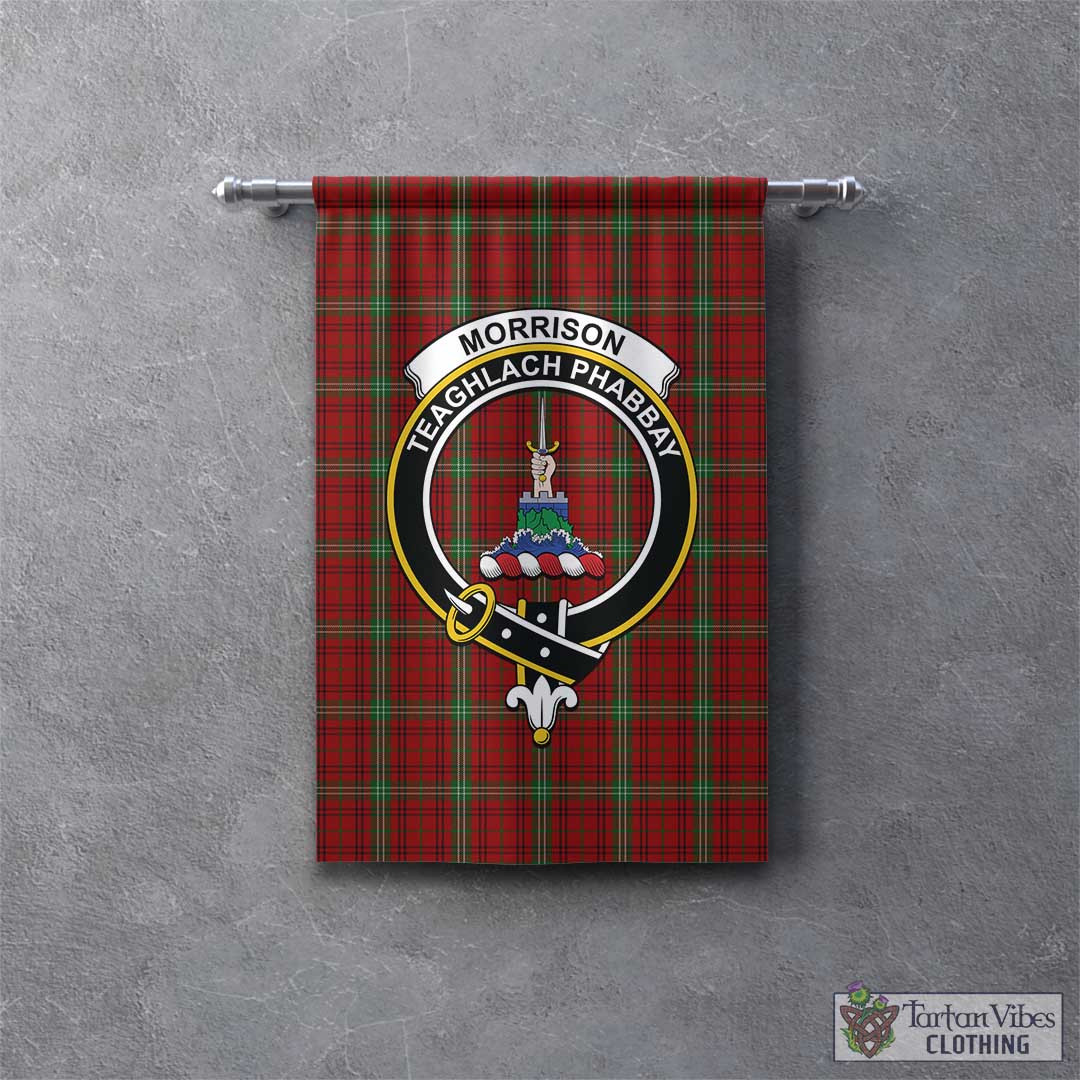 Tartan Vibes Clothing Morrison Tartan Gonfalon, Tartan Banner with Family Crest