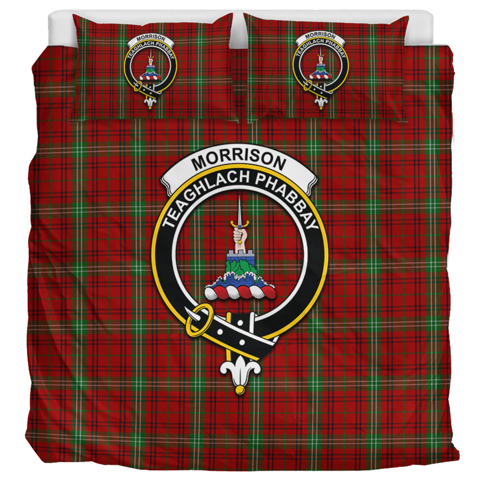 Morrison Tartan Bedding Set with Family Crest UK Bedding Set UK Super King 104*94 inch - Tartan Vibes Clothing