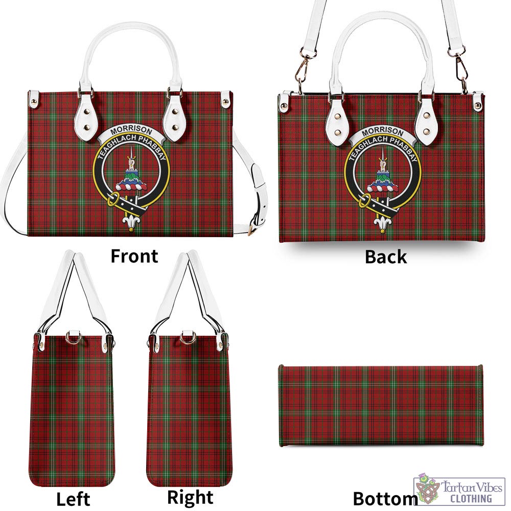 Tartan Vibes Clothing Morrison Tartan Luxury Leather Handbags with Family Crest