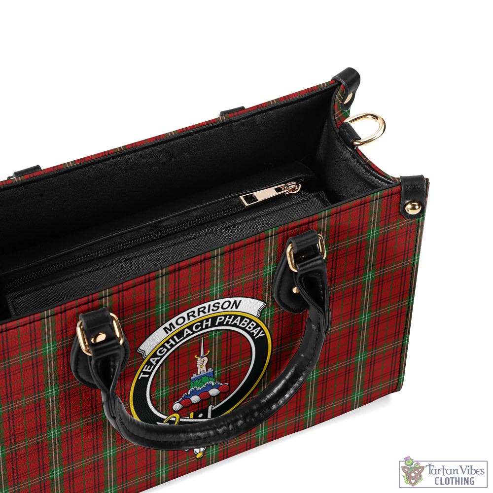 Tartan Vibes Clothing Morrison Tartan Luxury Leather Handbags with Family Crest