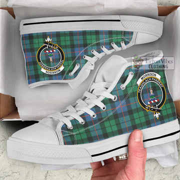 Morrison Ancient Tartan High Top Shoes with Family Crest