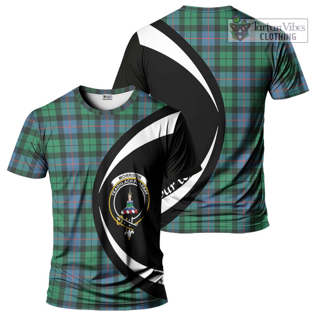 Tartan Vibes Clothing Morrison Ancient Tartan T-Shirt with Family Crest Circle Style