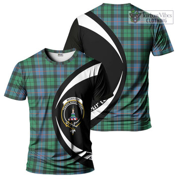 Morrison Ancient Tartan T-Shirt with Family Crest Circle Style