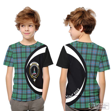 Morrison Ancient Tartan Kid T-Shirt with Family Crest Circle Style