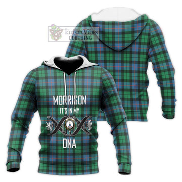 Morrison Ancient Tartan Knitted Hoodie with Family Crest DNA In Me Style