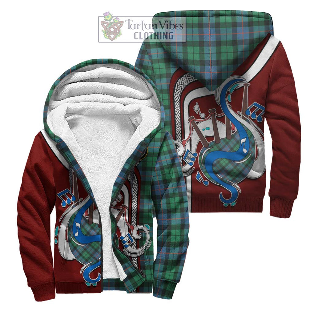 Morrison Ancient Tartan Sherpa Hoodie with Epic Bagpipe Style Unisex S - Tartanvibesclothing Shop