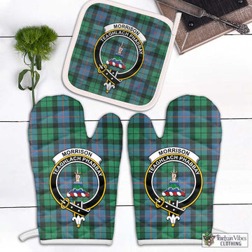 Morrison Ancient Tartan Combo Oven Mitt & Pot-Holder with Family Crest