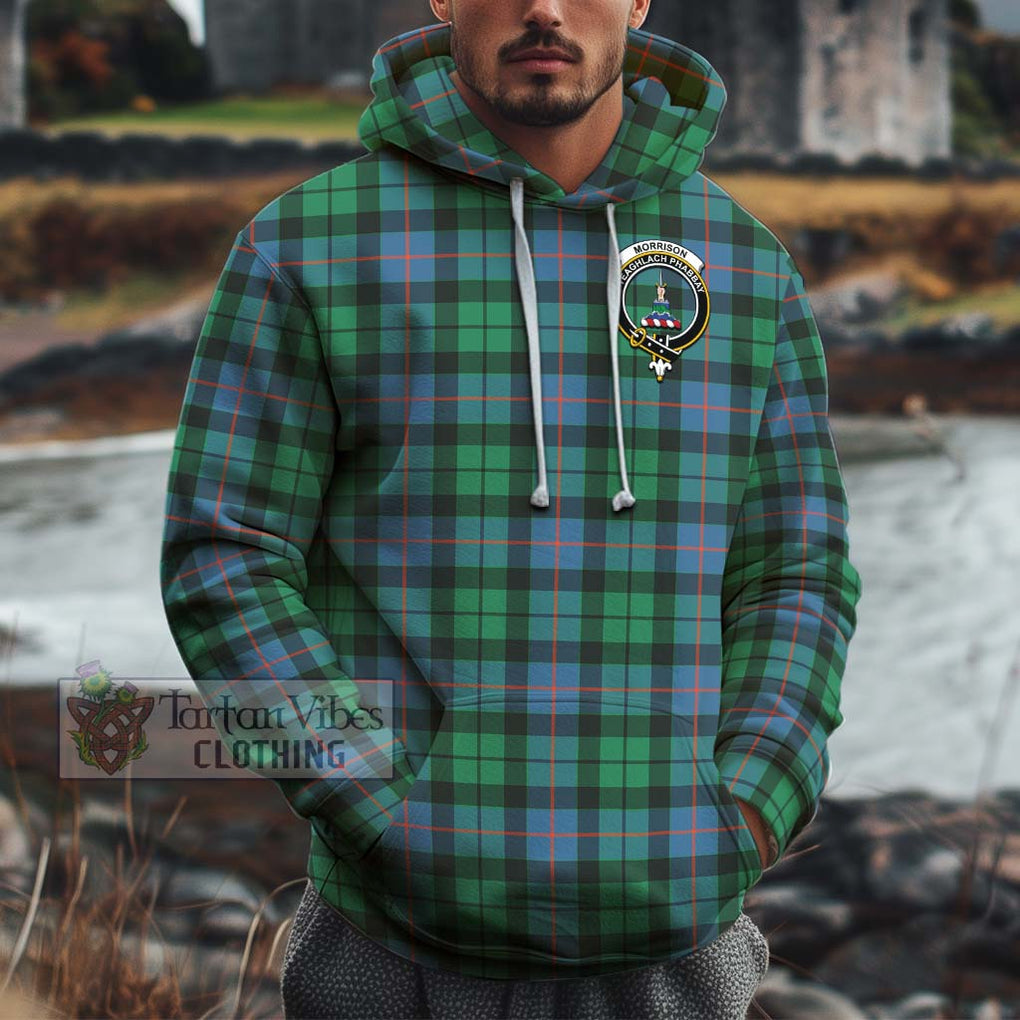 Morrison Ancient Tartan Cotton Hoodie with Family Crest Pullover Hoodie XS - Tartan Vibes Clothing