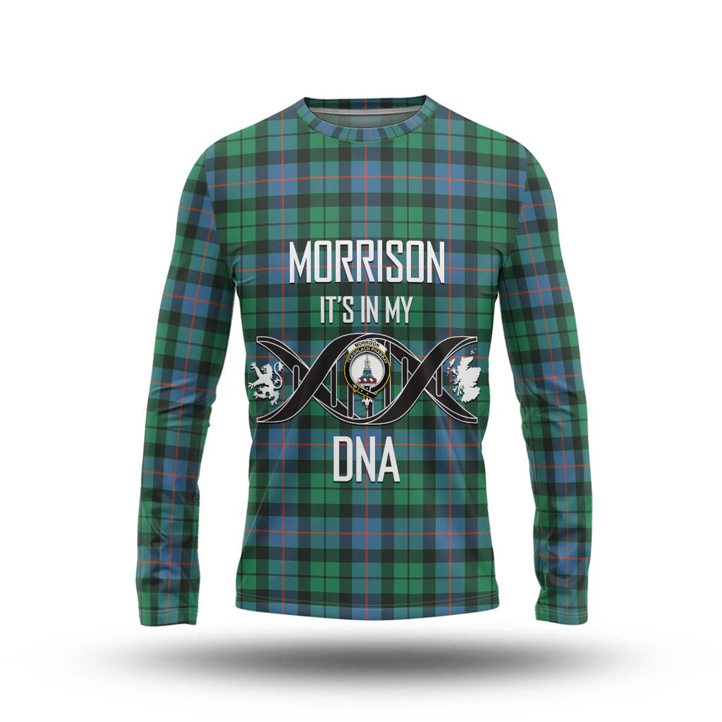 Morrison Ancient Tartan Long Sleeve T-Shirt with Family Crest DNA In Me Style Unisex - Tartanvibesclothing Shop