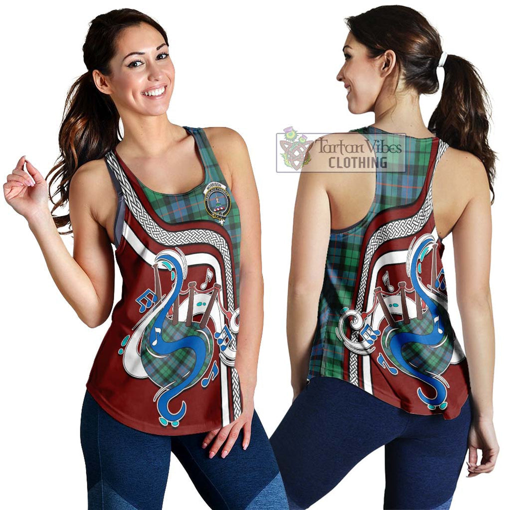 Morrison Ancient Tartan Women's Racerback Tanks with Epic Bagpipe Style 4XL - Tartanvibesclothing Shop