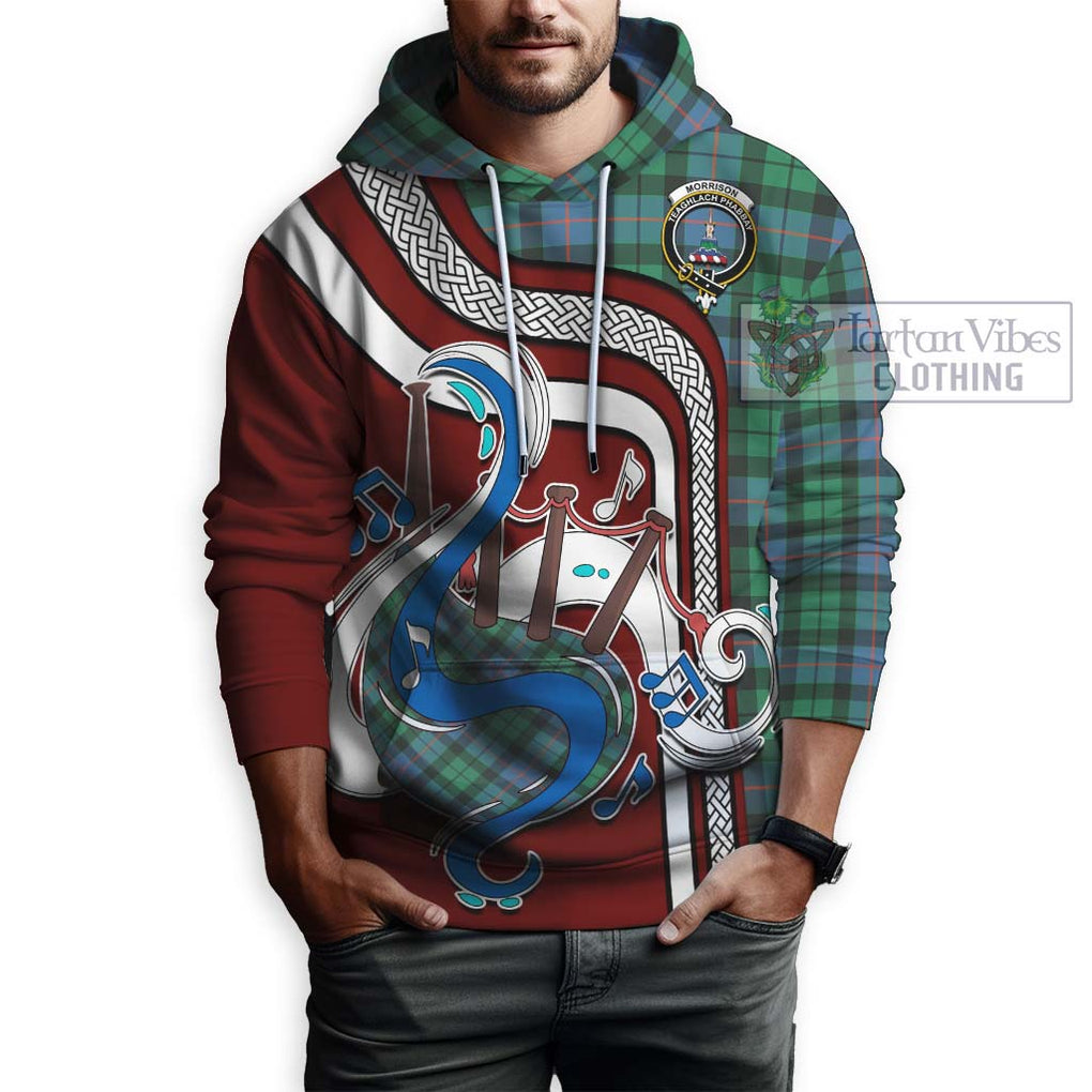 Morrison Ancient Tartan Hoodie with Epic Bagpipe Style Zip Hoodie - Tartanvibesclothing Shop