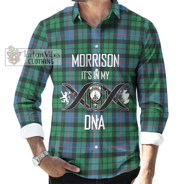 Morrison Ancient Tartan Long Sleeve Button Shirt with Family Crest DNA In Me Style