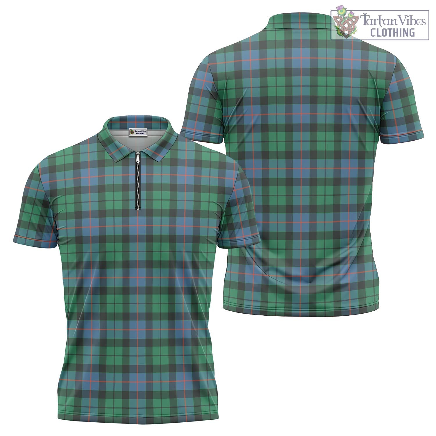 Tartan Vibes Clothing Morrison Ancient Tartan Zipper Polo Shirt