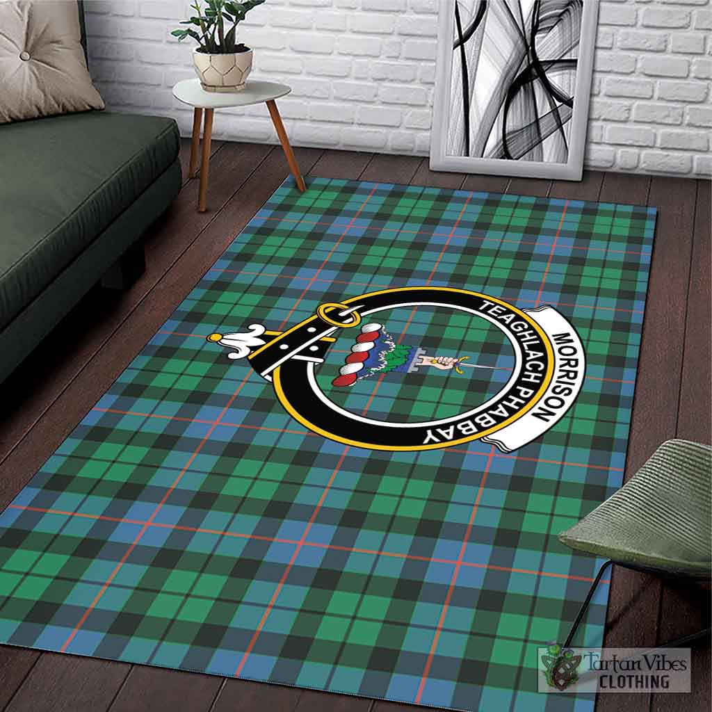 Tartan Vibes Clothing Morrison Ancient Tartan Area Rug with Family Crest