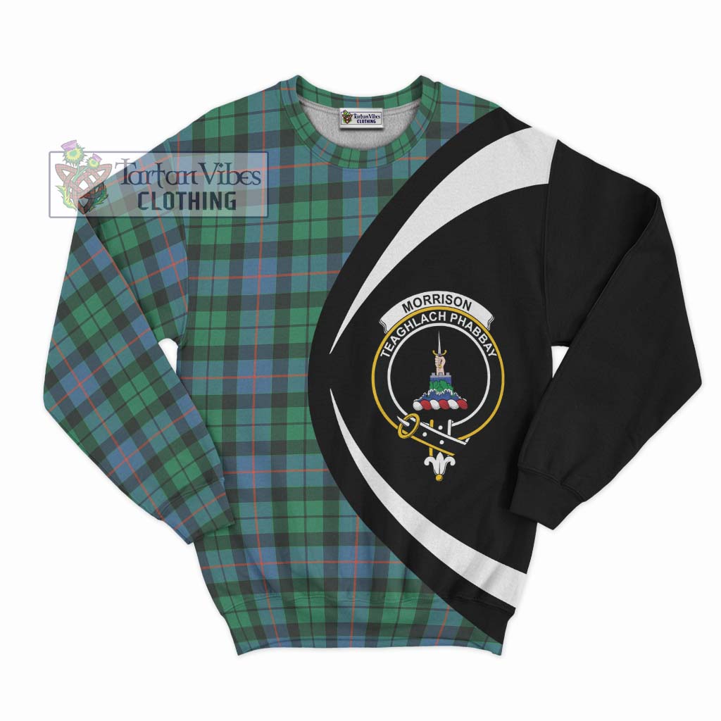 Morrison Ancient Tartan Sweatshirt with Family Crest Circle Style Unisex - Tartan Vibes Clothing