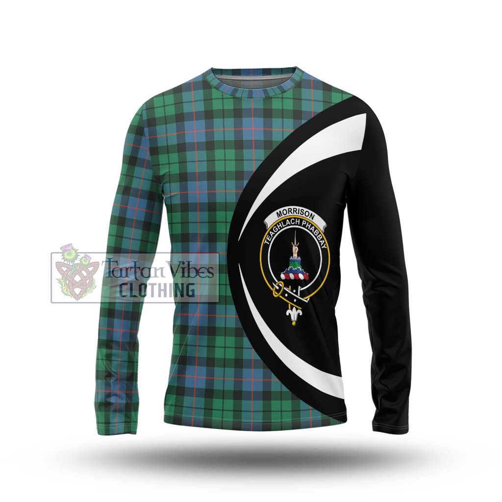 Morrison Ancient Tartan Long Sleeve T-Shirt with Family Crest Circle Style Unisex - Tartan Vibes Clothing