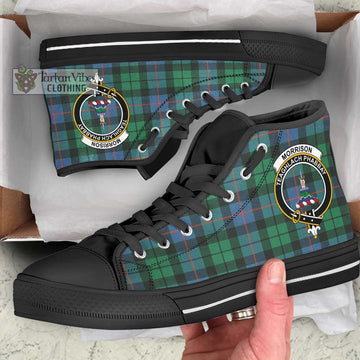 Morrison Ancient Tartan High Top Shoes with Family Crest