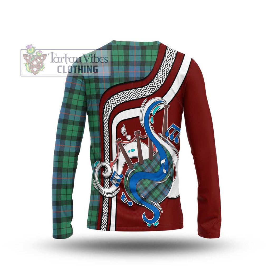 Tartan Vibes Clothing Morrison Ancient Tartan Long Sleeve T-Shirt with Epic Bagpipe Style