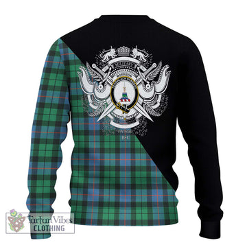 Morrison Ancient Tartan Ugly Sweater with Family Crest and Military Logo Style