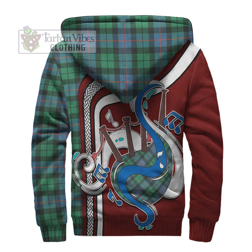 Morrison Ancient Tartan Sherpa Hoodie with Epic Bagpipe Style - Tartanvibesclothing Shop