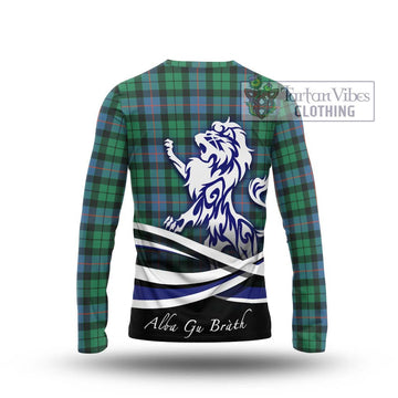 Morrison Ancient Tartan Long Sleeve T-Shirt with Alba Gu Brath Regal Lion Emblem