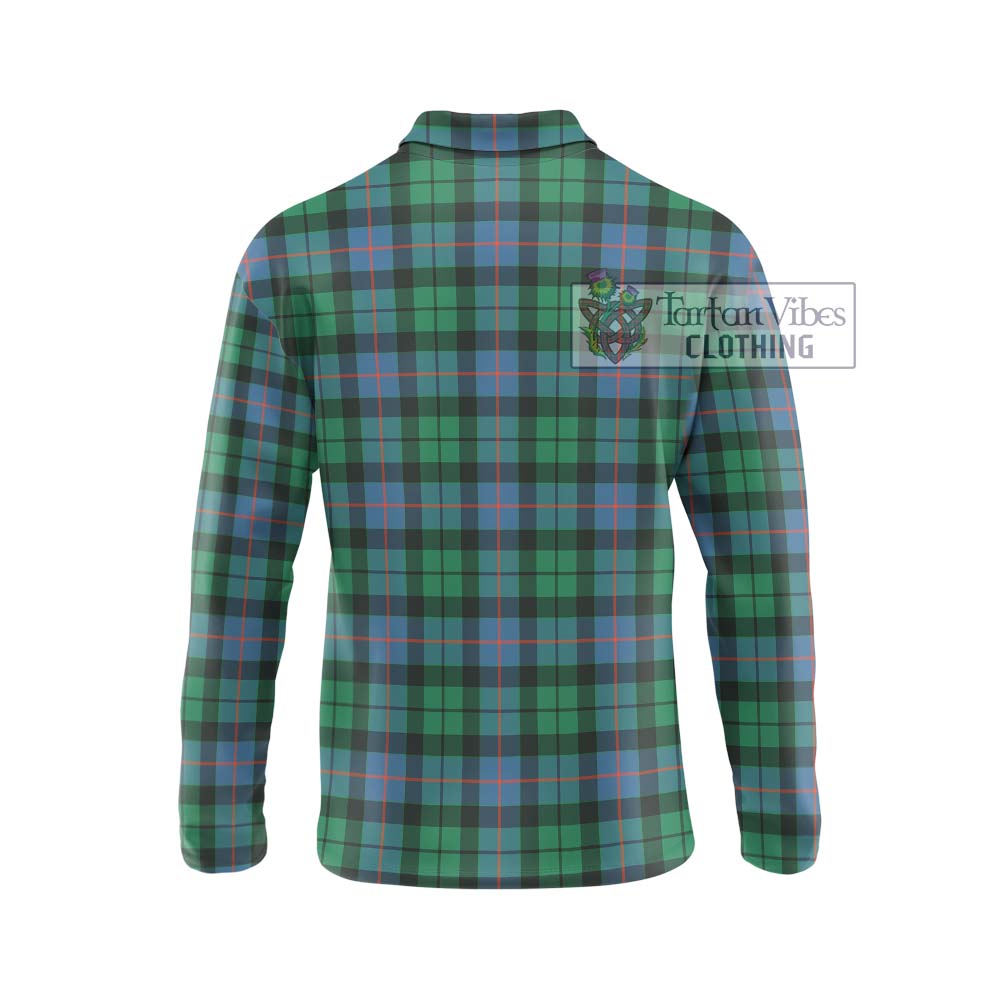 Morrison Ancient Tartan Long Sleeve Polo Shirt with Family Crest DNA In Me Style - Tartanvibesclothing Shop