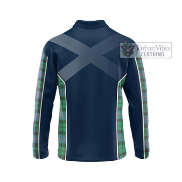 Morrison Ancient Tartan Long Sleeve Polo Shirt with Family Crest and Lion Rampant Vibes Sport Style