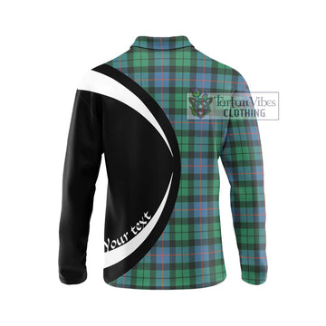 Morrison Ancient Tartan Long Sleeve Polo Shirt with Family Crest Circle Style