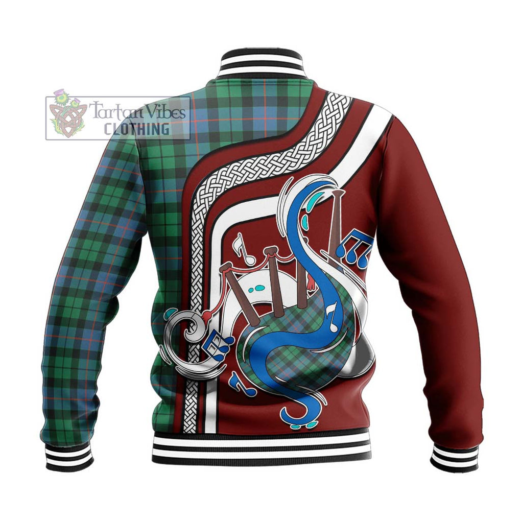 Tartan Vibes Clothing Morrison Ancient Tartan Baseball Jacket with Epic Bagpipe Style