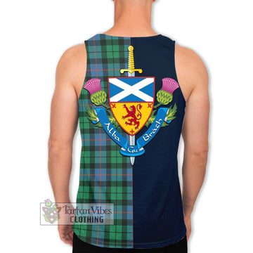 Morrison Ancient Tartan Men's Tank Top Alba with Scottish Lion Royal Arm Half Style