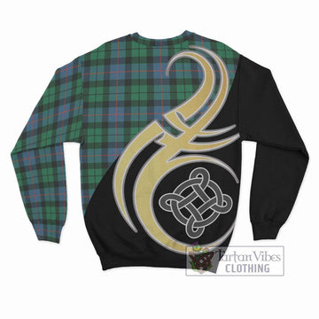 Morrison Ancient Tartan Sweatshirt with Family Crest and Celtic Symbol Style