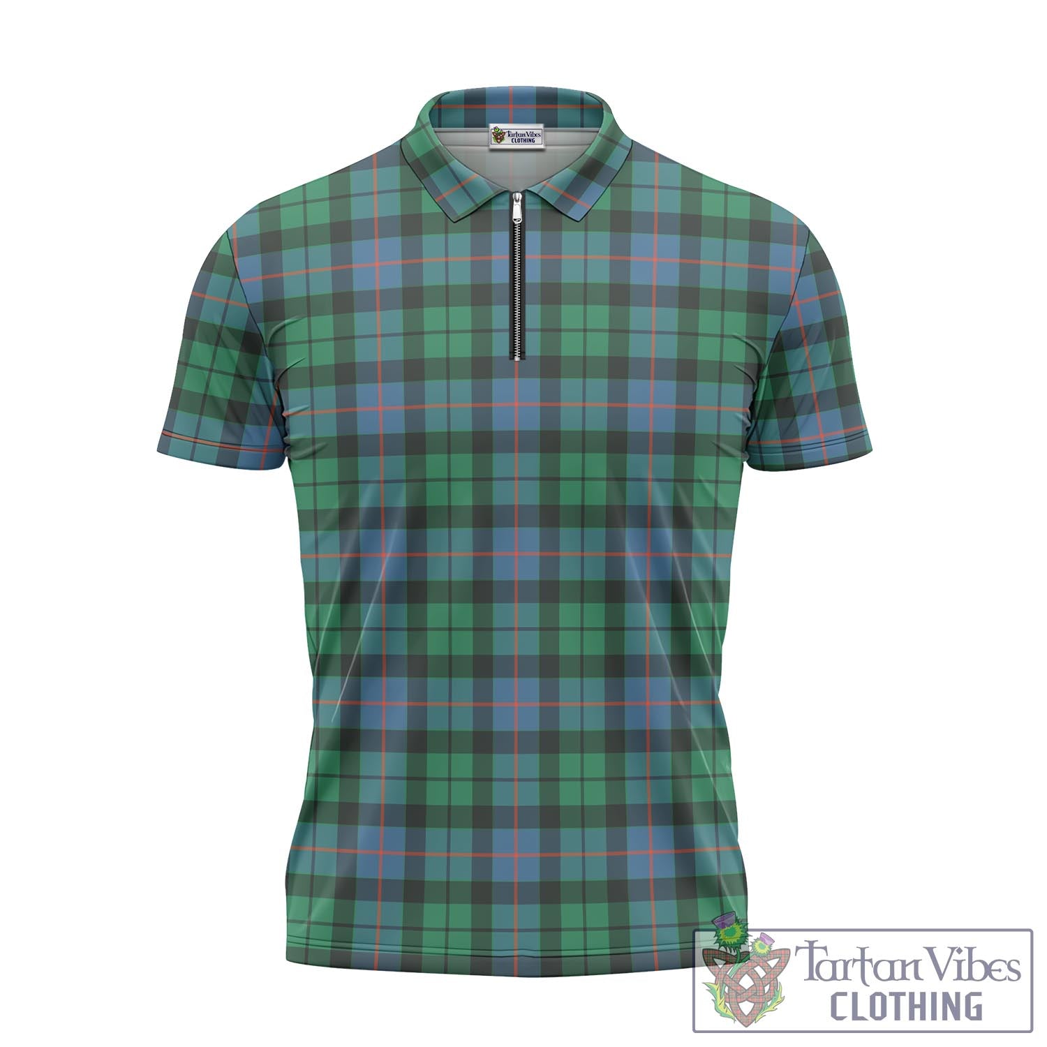 Tartan Vibes Clothing Morrison Ancient Tartan Zipper Polo Shirt