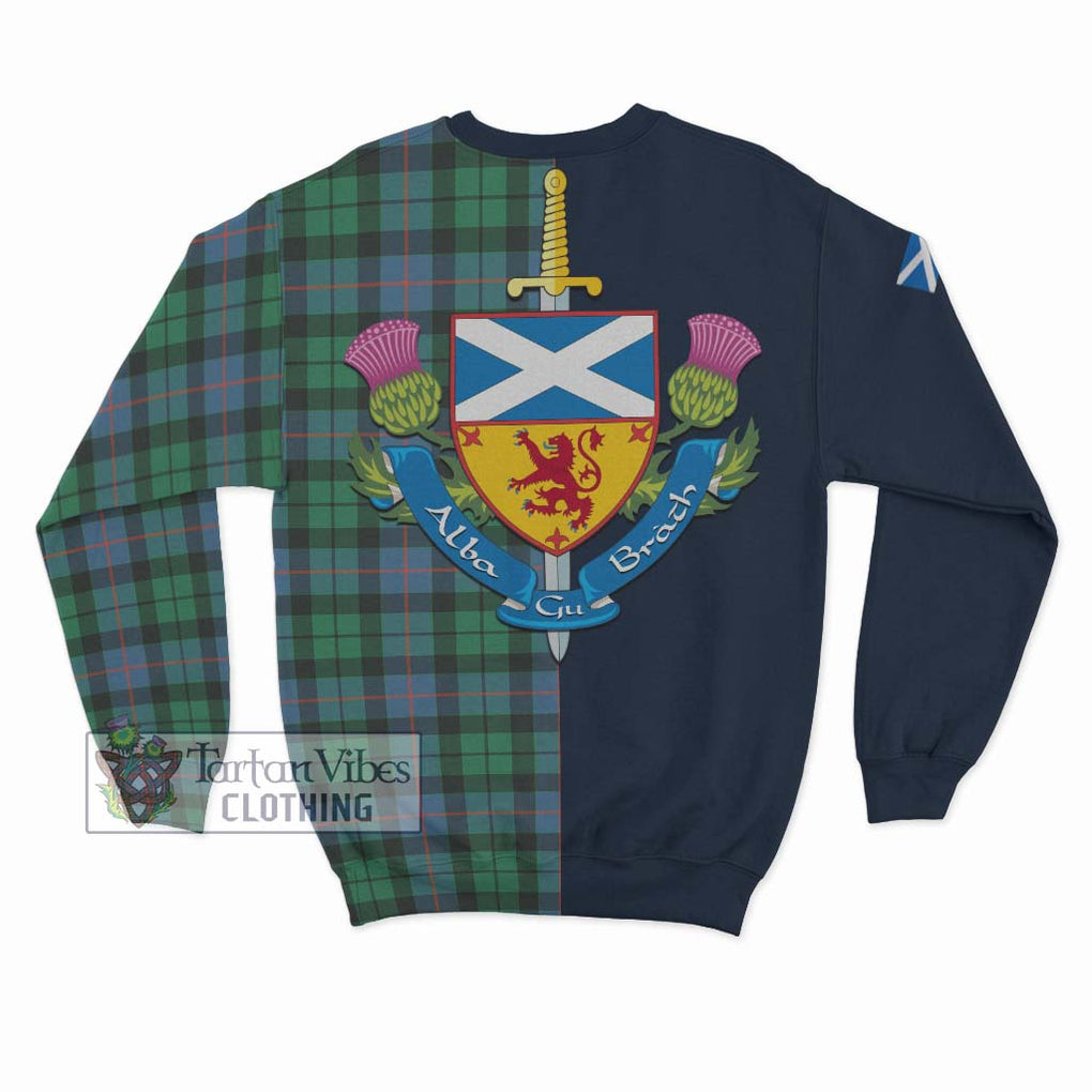 Tartan Vibes Clothing Morrison Ancient Tartan Sweatshirt with Scottish Lion Royal Arm Half Style