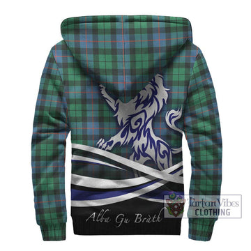 Morrison Ancient Tartan Sherpa Hoodie with Alba Gu Brath Regal Lion Emblem