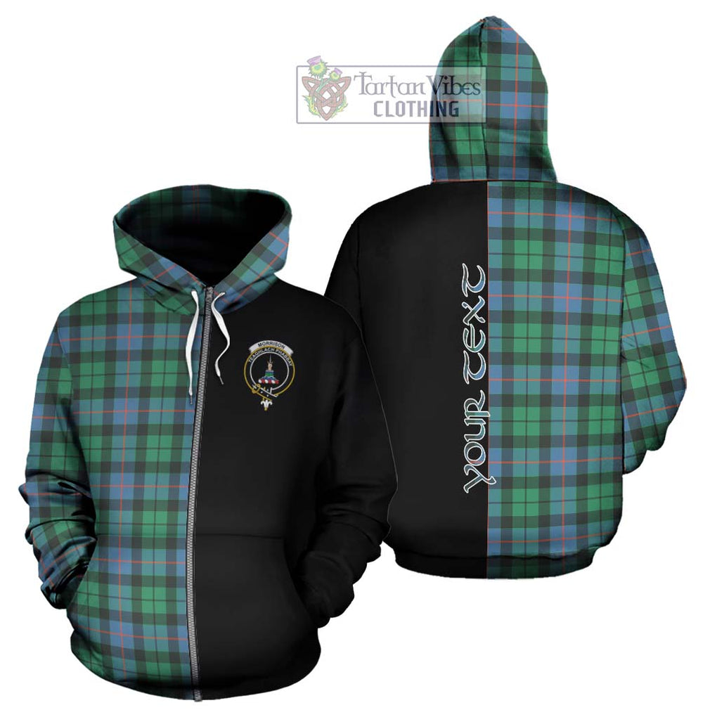 Morrison Ancient Tartan Hoodie with Family Crest and Half Of Me Style - Tartanvibesclothing Shop