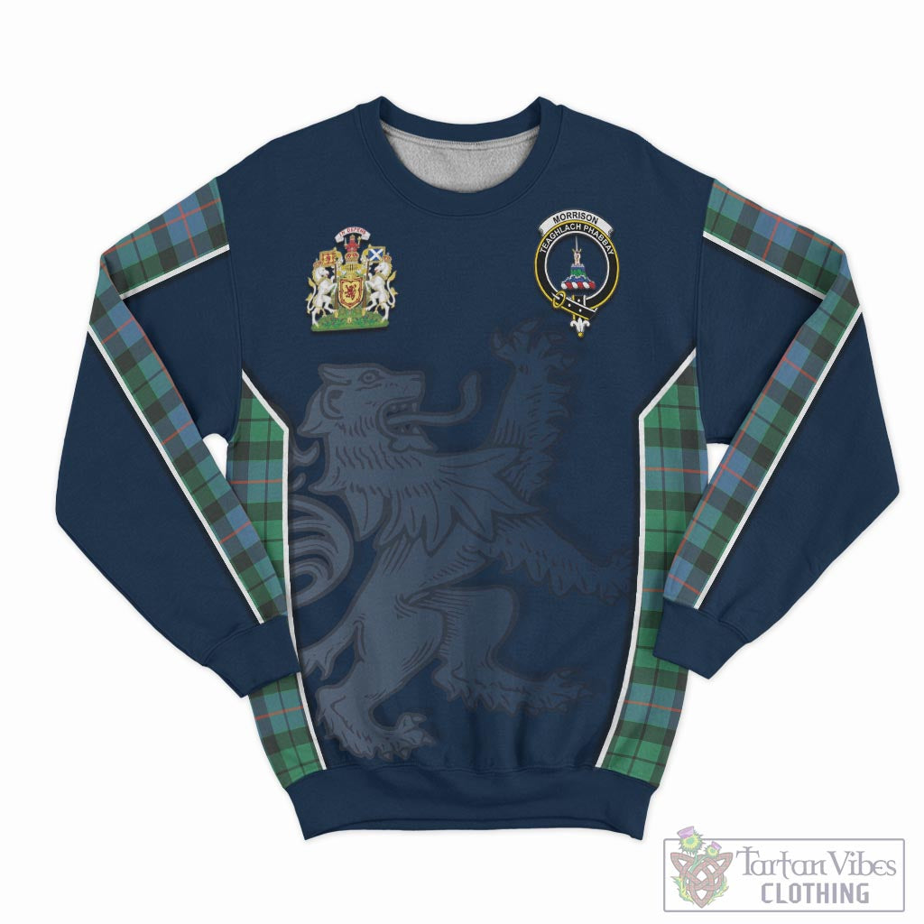 Tartan Vibes Clothing Morrison Ancient Tartan Sweater with Family Crest and Lion Rampant Vibes Sport Style