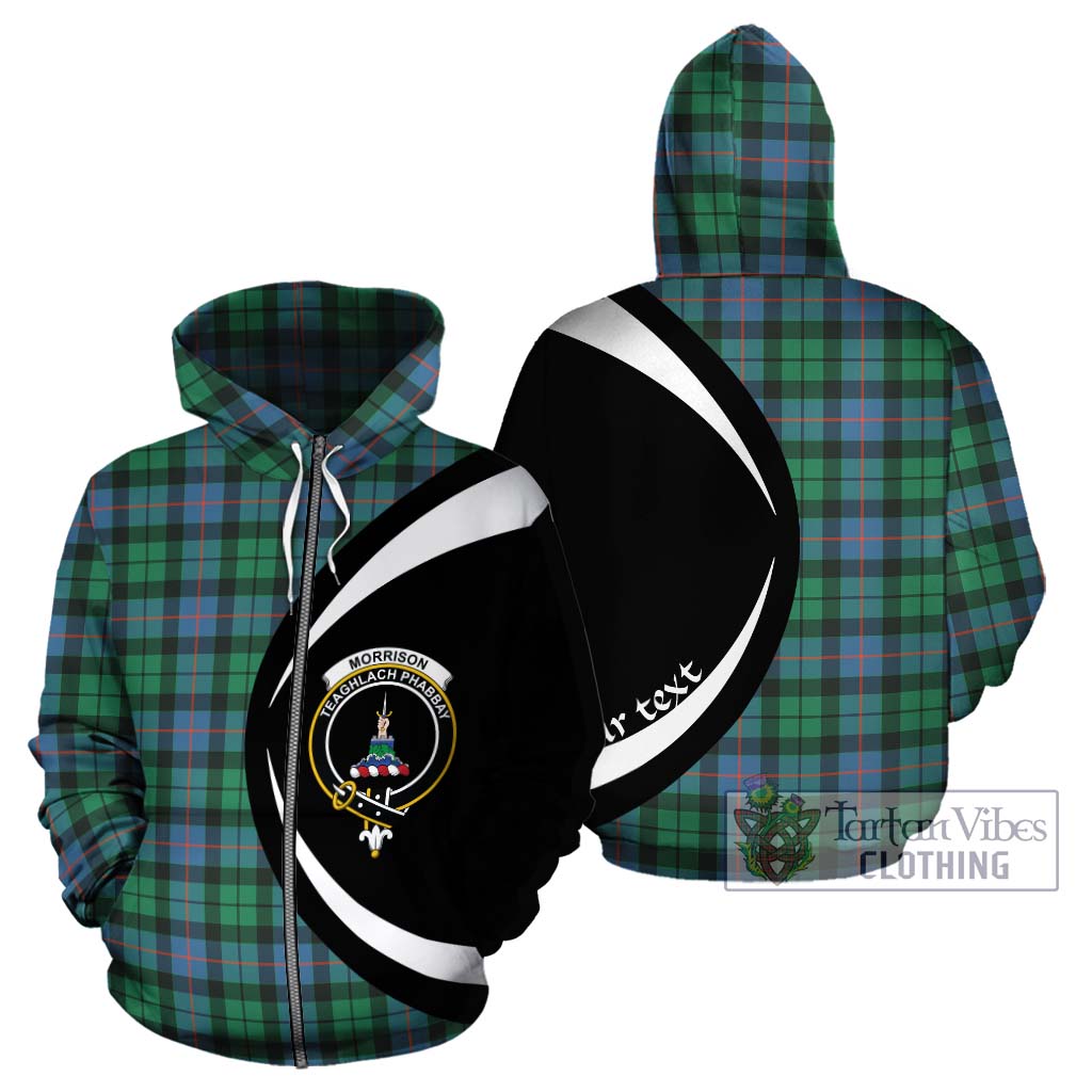 Morrison Ancient Tartan Hoodie with Family Crest Circle Style - Tartan Vibes Clothing