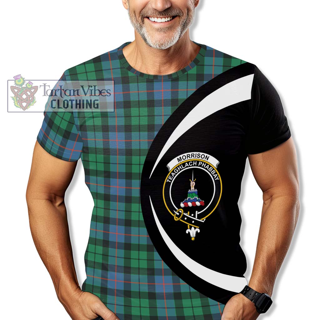 Tartan Vibes Clothing Morrison Ancient Tartan T-Shirt with Family Crest Circle Style