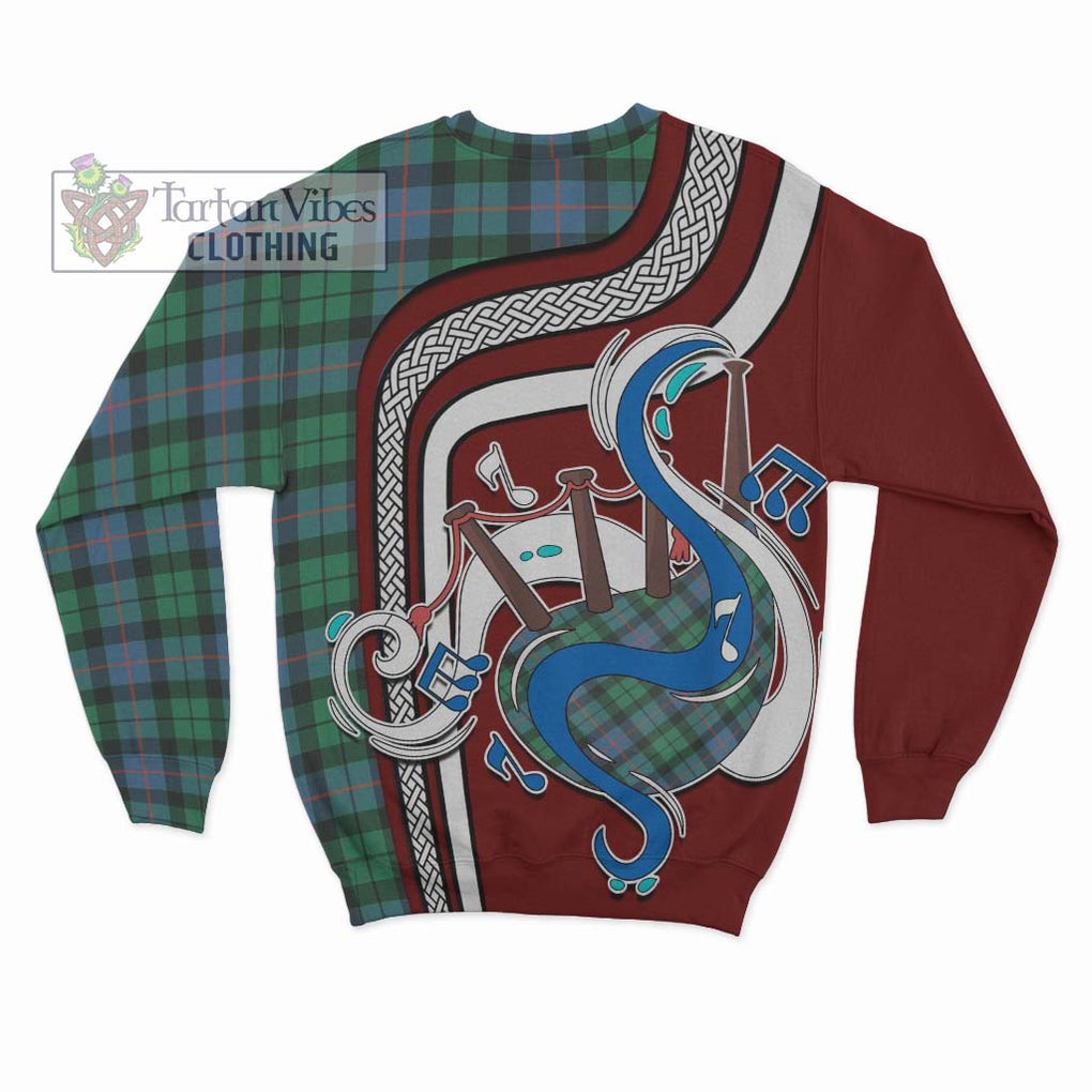 Tartan Vibes Clothing Morrison Ancient Tartan Sweatshirt with Epic Bagpipe Style