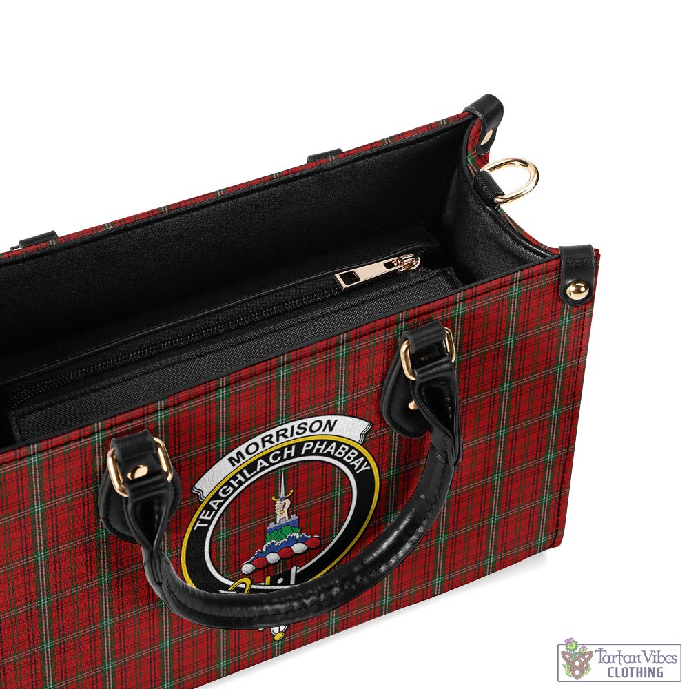 Tartan Vibes Clothing Morrison Ancient Tartan Luxury Leather Handbags with Family Crest